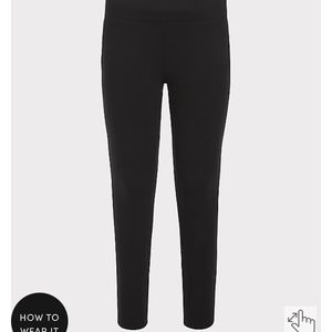 Black Ponte Luxe Pants gold ankle zip size 1x